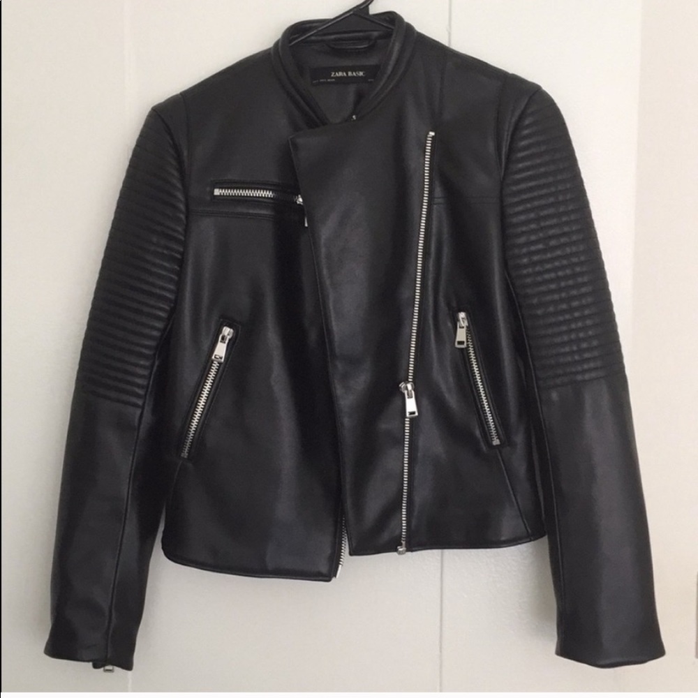 Zara Faux Black Leather Jacket